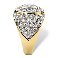 Men's 4.55 TCW Round Cubic Zirconia Gold-Plated Geometric Ring