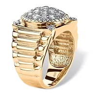 Men's 1.63 TCW Pave Cubic Zirconia 14k Gold-plated Sterling Silver Cluster Ring