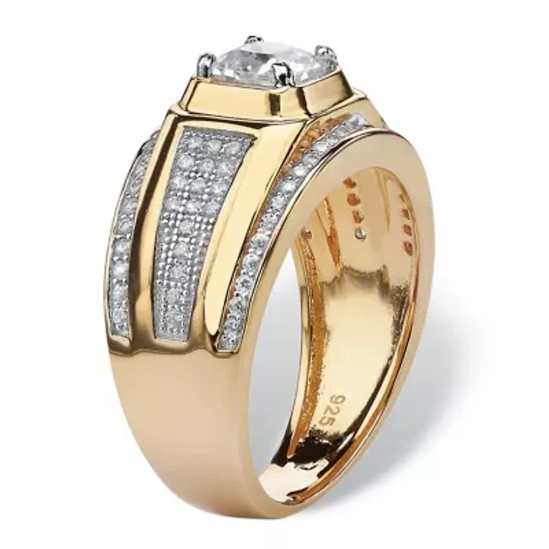 Men's 1.12 TCW Square-Cut Cubic Zirconia Ring 14k Gold-plated Sterling Silver