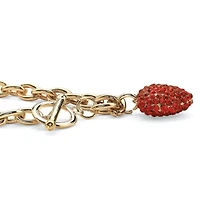 Birthstone Goldtone Heart Charm Bracelet