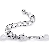 Birthstone Silvertone Necklace & Earrings Set