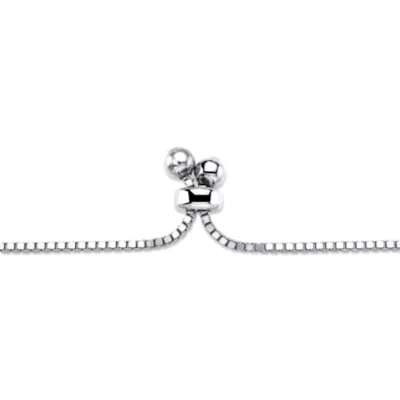 .92 Cttw.Platinum-Plated Birthstone and CZ Adjustable Bolo Bracelet 9"