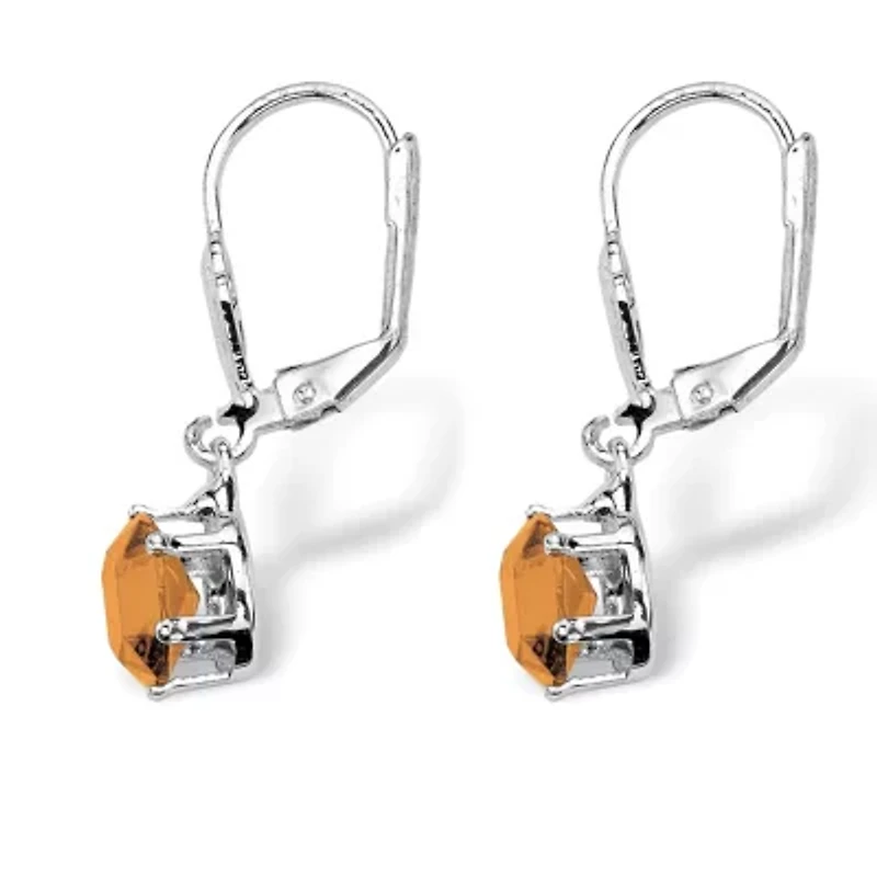 Oval Simulated Birthstone Silvertone Earrings