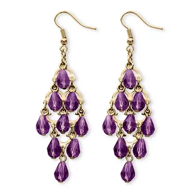 Birthstone Chandelier Earrings Goldtone