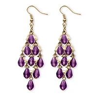Birthstone Chandelier Earrings Goldtone