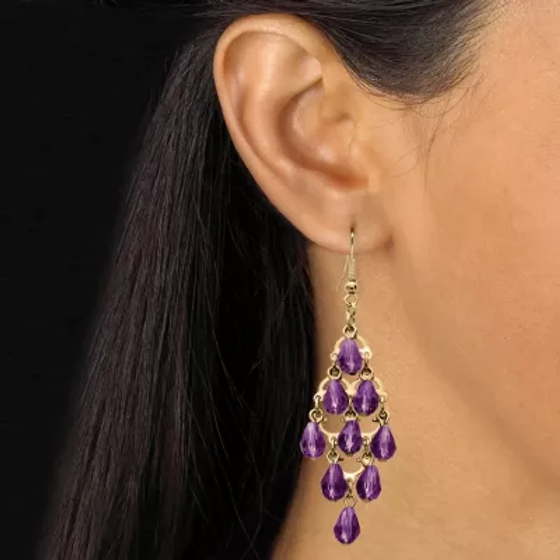 Birthstone Chandelier Earrings Goldtone