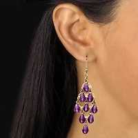 Birthstone Chandelier Earrings Goldtone