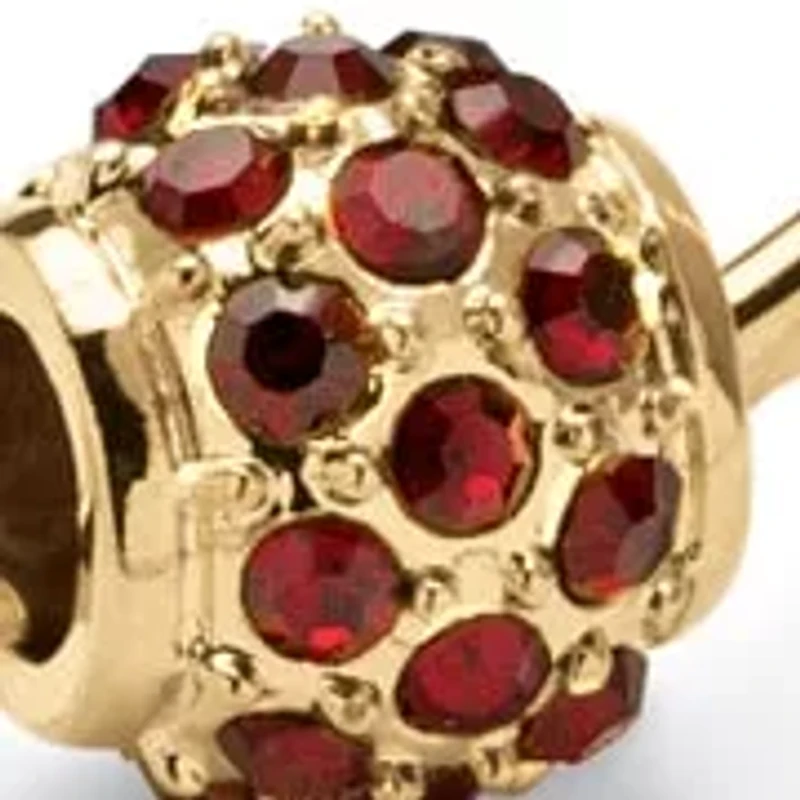 Birthstone Goldtone Bead Hoop Earrings