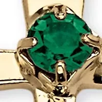 Birthstone Cross Necklace Yellow Goldtone