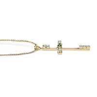 Birthstone Cross Necklace Yellow Goldtone