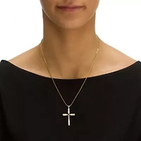 Birthstone Cross Necklace Yellow Goldtone