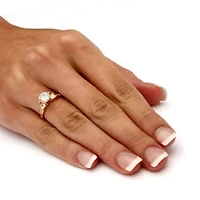 2.14 TCW Round Cubic Zirconia 14k Gold-plated Sterling Silver Engagement Ring