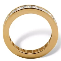 5.29 TCW Princess-Cut Cubic Zirconia 18k Gold-plated Silver Eternity Ring