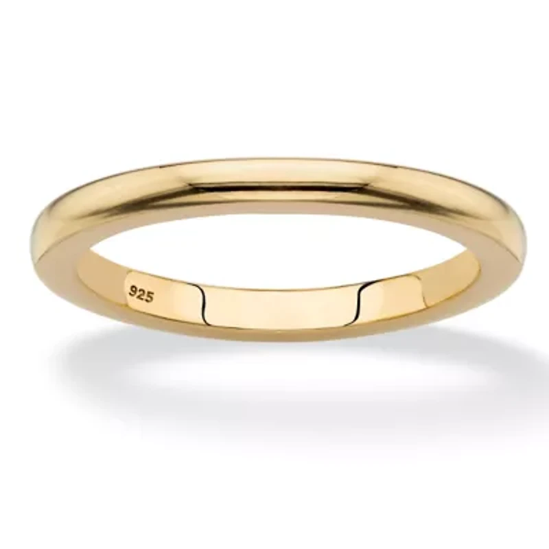 18k Gold-Plated .925 Sterling Silver Polished Wedding Ring Band (2mm)