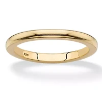18k Gold-Plated .925 Sterling Silver Polished Wedding Ring Band (2mm)