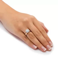 3.50 Cttw. Round Cubic Zirconia Gold-Plated Silver Solitaire Engagement Ring