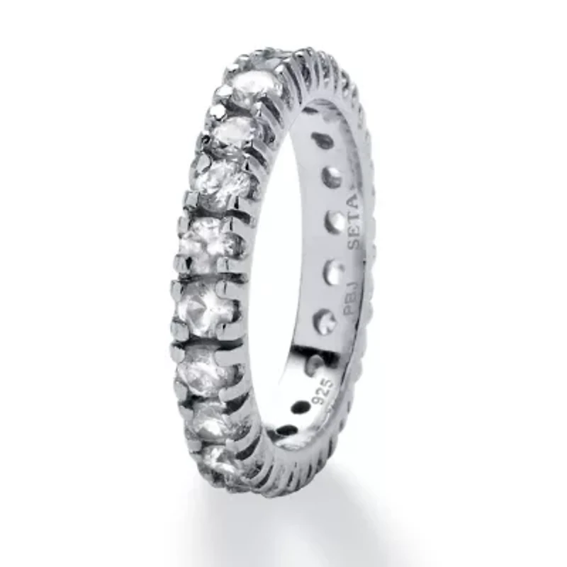 2 TCW Round Cubic Zirconia Eternity Band .925 Sterling Silver