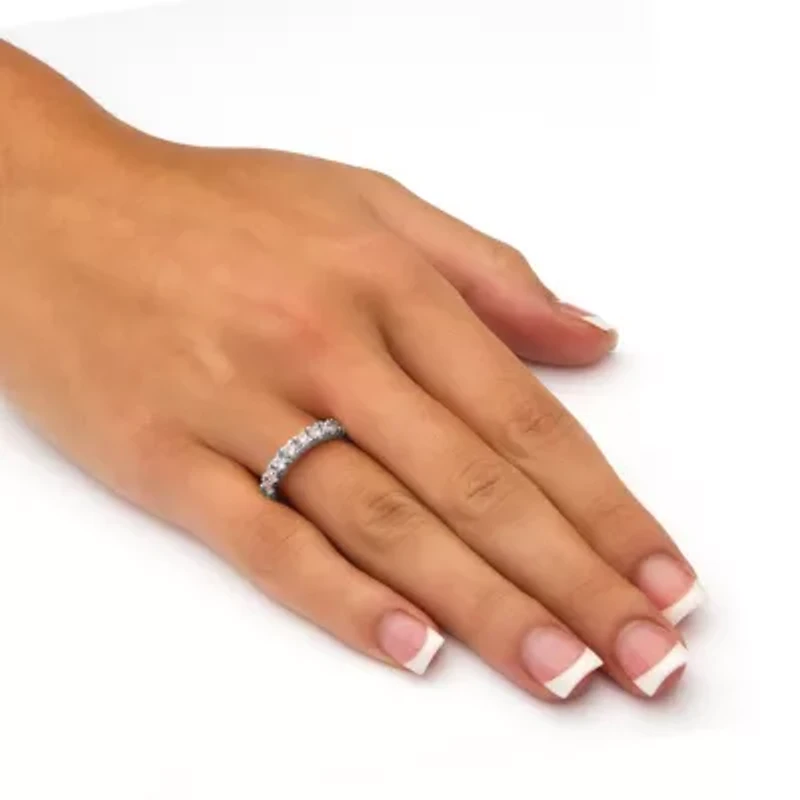 2 TCW Round Cubic Zirconia Eternity Band .925 Sterling Silver