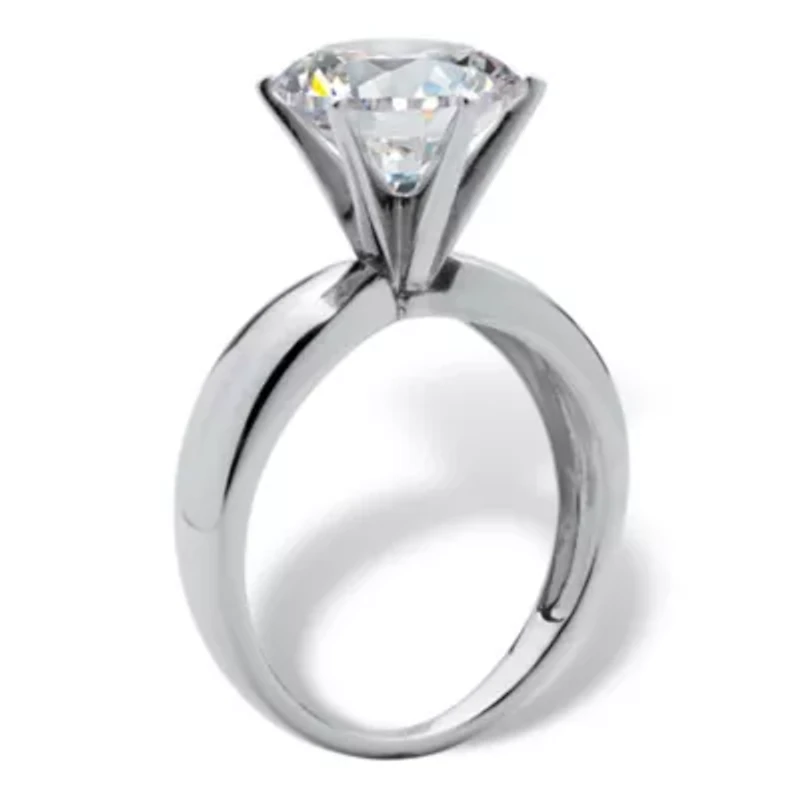 3.50 TCW Round Cubic Zirconia Platinum-plated Sterling Silver Bridal Ring