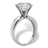 3.50 TCW Round Cubic Zirconia Platinum-plated Sterling Silver Bridal Ring