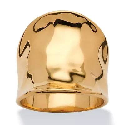 Concave Cigar Band Ring 18k Gold Plated