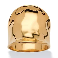 Concave Cigar Band Ring 18k Gold Plated