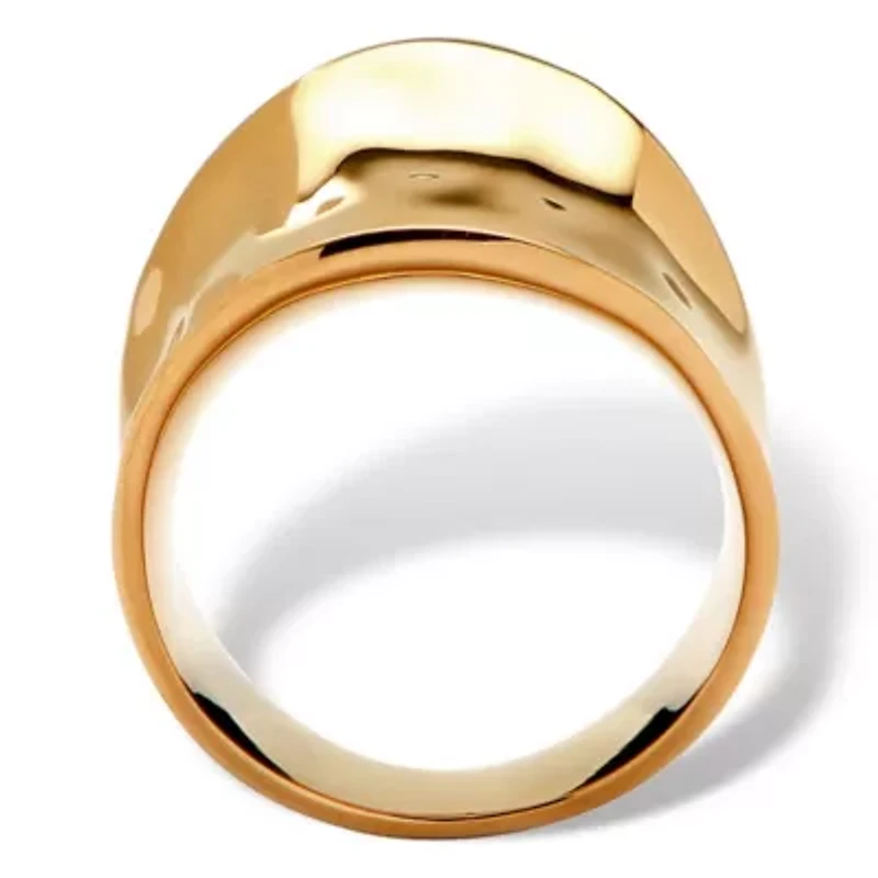 Concave Cigar Band Ring 18k Gold Plated