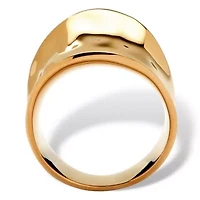 Concave Cigar Band Ring 18k Gold Plated