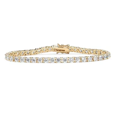 10.75 TCW Round Cubic Zirconia Platinum-Plated Tennis Bracelet 7.5"