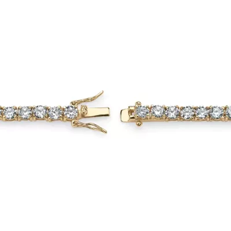 10.75 TCW Round Cubic Zirconia Platinum-Plated Tennis Bracelet 7.5"