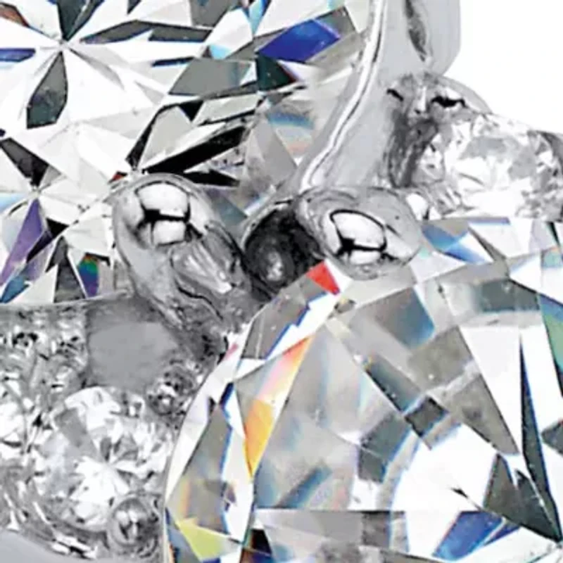 2.74 Cttw. .925 Sterling Silver Round Cubic Zirconia 2-Stone Bypass Ring