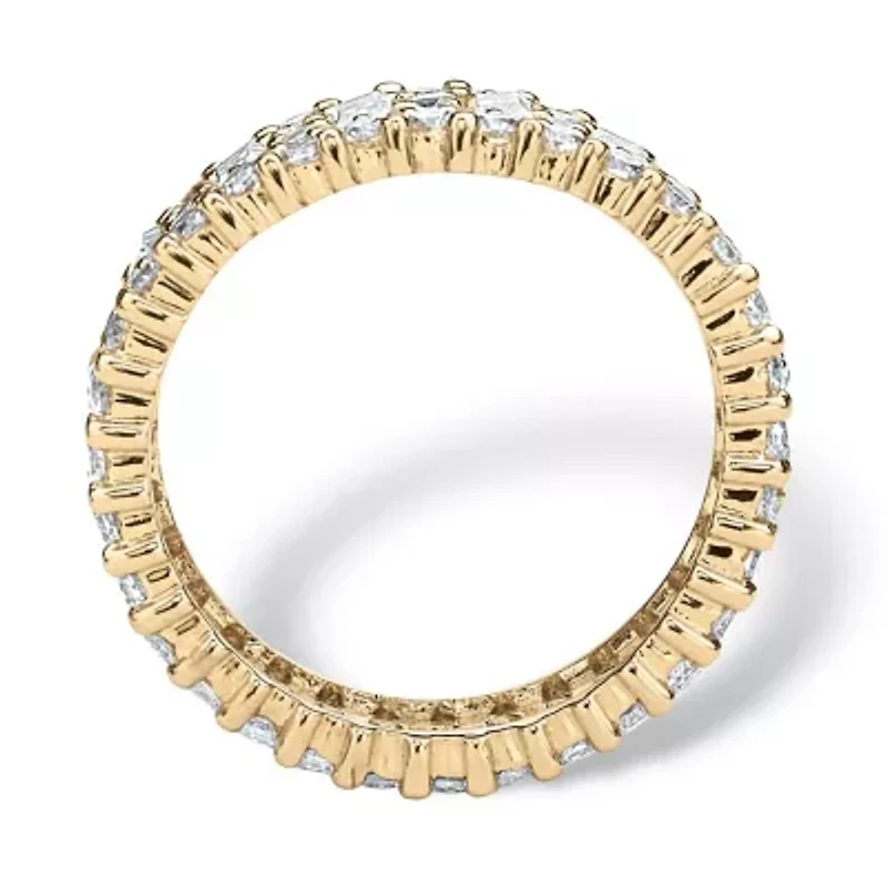 4.80 TCW Emerald-Cut Cubic Zirconia Yellow Gold-Plated Eternity Ring