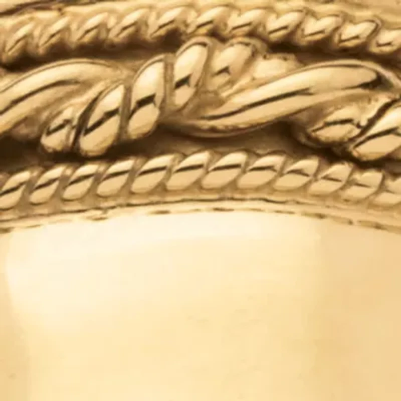 Cigar Band-Style Ring With Rope Detailing 18k Gold-plated Sterling Silver