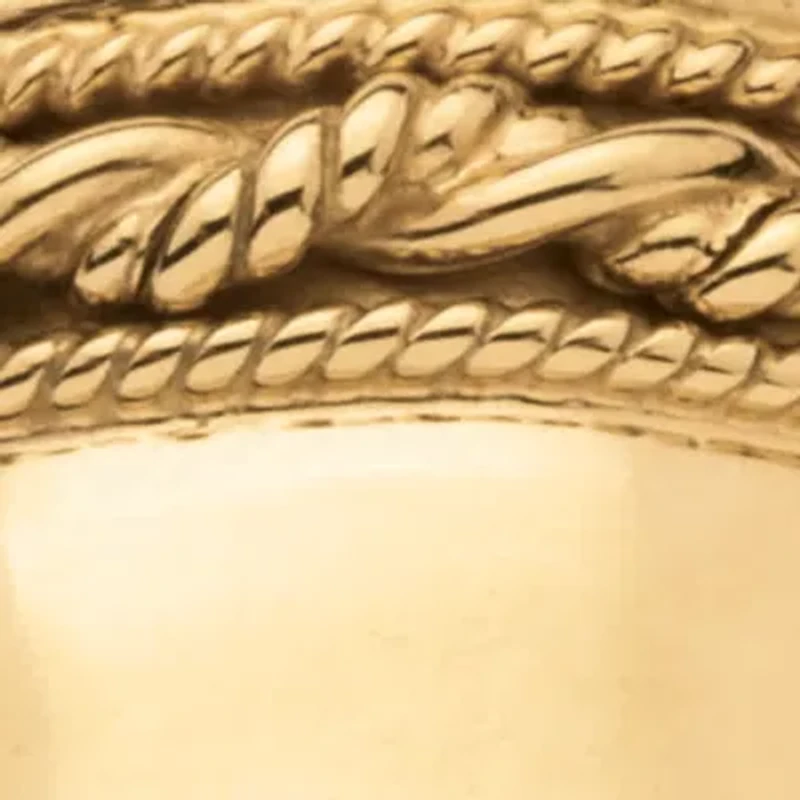 Cigar Band-Style Ring With Rope Detailing 18k Gold-plated Sterling Silver