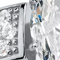 3.02 Cttw. Cubic Zirconia Platinum-plated Silver 2-Piece Bridal Ring Set