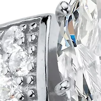 3.02 Cttw. Cubic Zirconia Platinum-plated Silver 2-Piece Bridal Ring Set