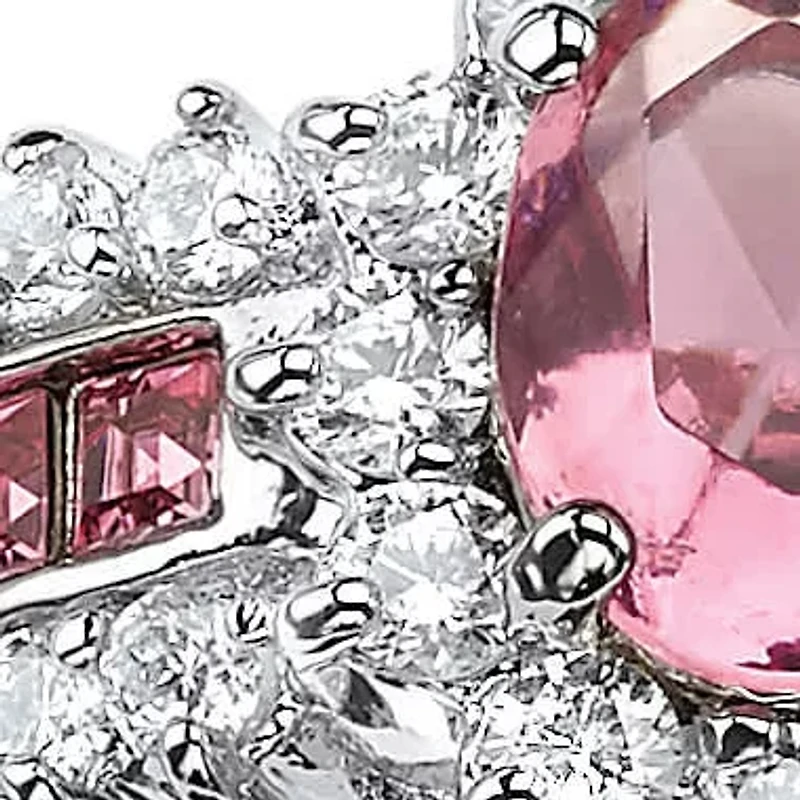 .82 TCW Oval Pink Crystal Gold-Plated Ring