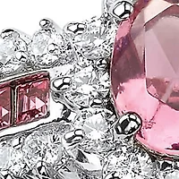 .82 TCW Oval Pink Crystal Gold-Plated Ring