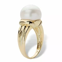 Genuine Freshwater Cultured Pearl 14k Gold-plated Sterling Silver Ring