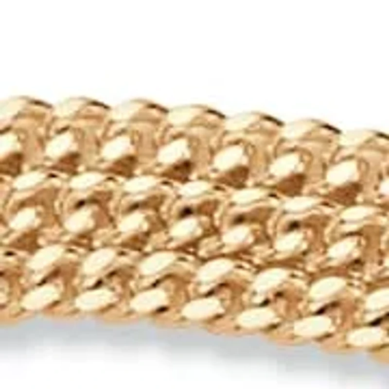 14k Yellow Gold-plated Sterling Silver Open Heart Station Ankle Bracelet 10"