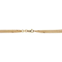 14k Yellow Gold-plated Sterling Silver Open Heart Station Ankle Bracelet 10"