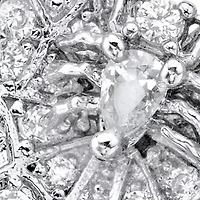 1.07 Cttw. Platinum-Plated Pear-Cut Cubic Zirconia Butterfly Wraparound Ring