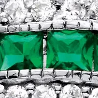 6.03 TCW Simulated Emerald Eternity Ring Platinum-plated Sterling Silver