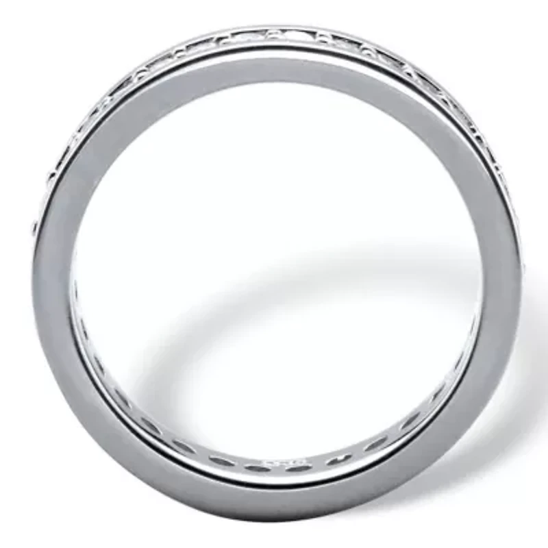 .80 TCW Round Cubic Zirconia Platinum-plated Silver Eternity Channel Ring