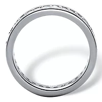 .80 TCW Round Cubic Zirconia Platinum-plated Silver Eternity Channel Ring