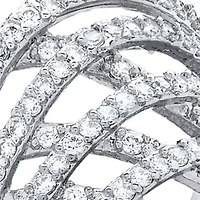 3.58 TCW Round Cubic Zirconia Platinum-Plated Elongated Ring