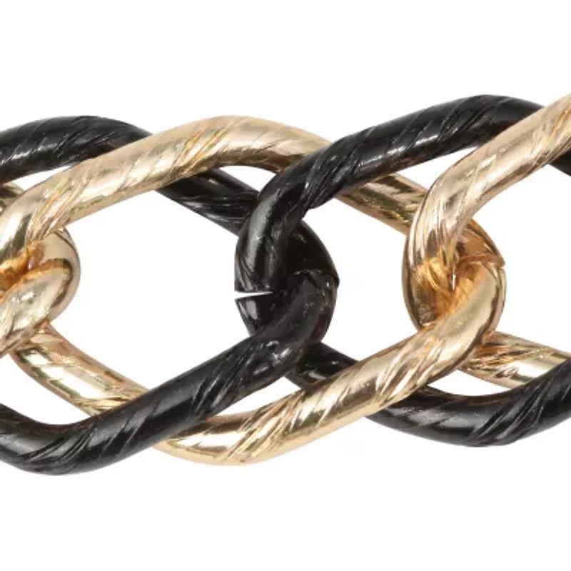 Yellow Goldtone Black-Ruthenium-Plated Curb-Link Necklace 19"