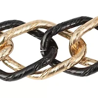 Yellow Goldtone Black-Ruthenium-Plated Curb-Link Necklace 19"