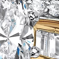 3.86 TCW Marquise-Cut Cubic Zirconia 3-Piece Bridal Set Gold-Plated