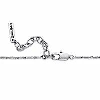 Champagne and Aquamarine Crystal Silvertone Barrel-Link Bib Necklace 17"-19"